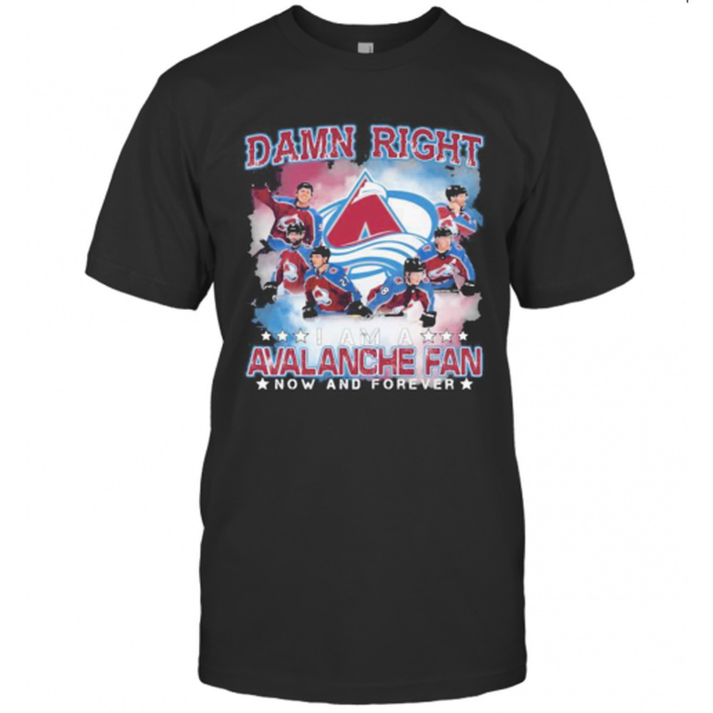 Damn Right I Am A Colorado Avalanche Fan Now And Forever Stars T-Shirt